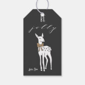 鹿のすてき黒いクリスマスギフトタグ ギフトタグ (裏面)