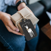 鹿のすてき黒いクリスマスギフトタグ ギフトタグ