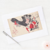 鹿のためのヴィンテージ遊クリスマスサンタのピアノ 長方形シール (封筒)