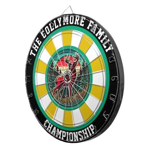 鹿のはっきりしたアートワークを対象にする ダーツボード (正面右)