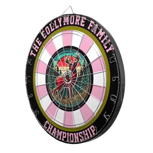 鹿のはっきりした標的の森の装飾 ダーツボード (正面右)