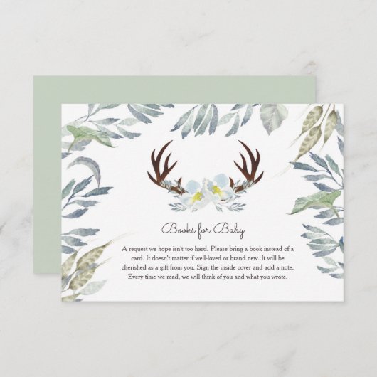 鹿のアントラーブックベビーカード 招待状 (正面/裏面)