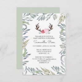 鹿のアントラーベビーシャワー招待状、少女 招待状