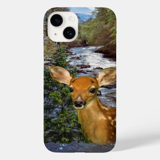 鹿のアートデザインのスマホケース Case-Mate iPhoneケース (裏面)