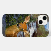 鹿のアートデザインのスマホケース Case-Mate iPhoneケース (裏面 (横))