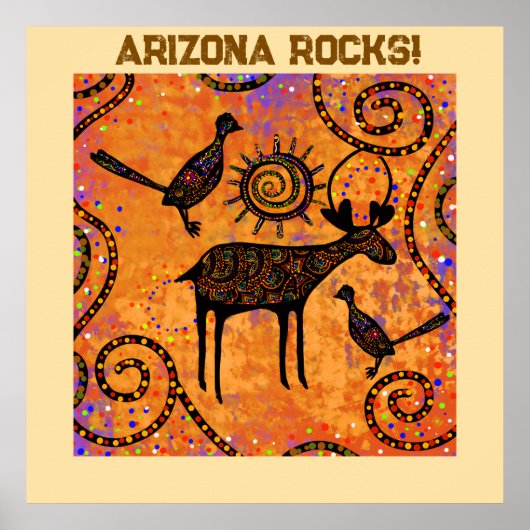 鹿のアート ポスター (正面)