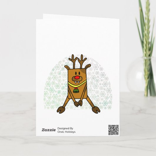 鹿のイヤー 面白い雪の結晶 シーズンカード (裏面)