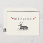 鹿のイラスト 愛 ポストカード (正面/裏面)