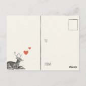 鹿のイラスト 愛 ポストカード (裏面)