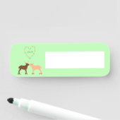鹿のカップルとダシーのハート カスタム 名札 (インサイチュ)