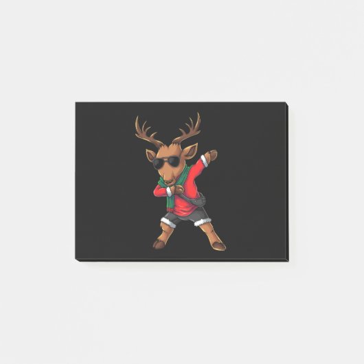 鹿のキャラクターダビングクリスマス ポストイット (正面)