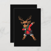 鹿のキャラクターダビングクリスマス 招待状 (正面/裏面)