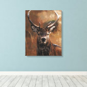 鹿のキャンバス印刷 キャンバスプリント (インサイチュ (ウッドフロア))