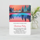 鹿のクリスマスと風光明媚な冬の湖 招待状 (スタンド正面)