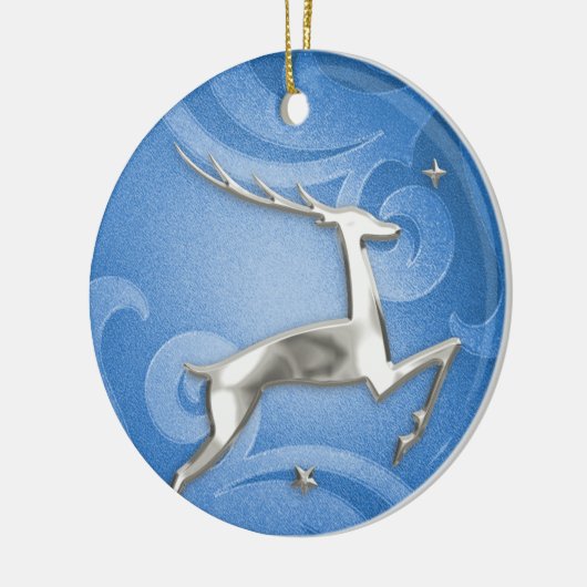 鹿のクリスマスの飾り付け セラミックオーナメント (左)