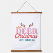 鹿のクリスマスはここだ |クリスマス 吊り下げ型タペストリー (正面)