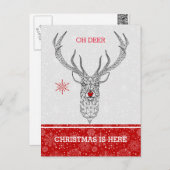 鹿のクリスマスはここだ シーズンポストカード (正面/裏面)