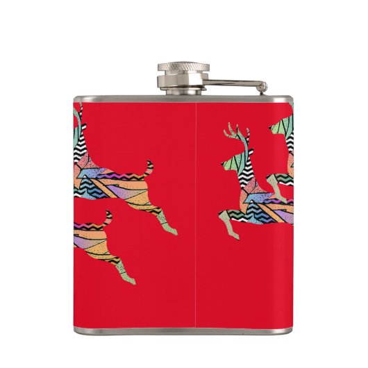 鹿のクリスマスを跳躍 フラスク (裏面)