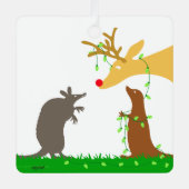 鹿のクリスマスオーナメント メタルオーナメント (正面)