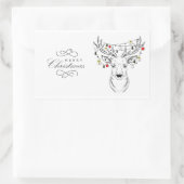 鹿のクリスマスキャンドル 長方形シール (バッグ)