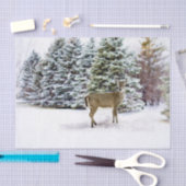 鹿のクリスマスクラフトと冬のワンダーランドの森 薄葉紙 (クラフト)