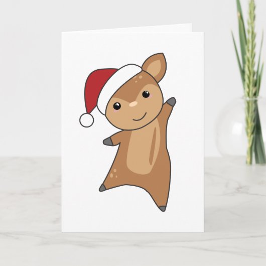 鹿のクリスマスシカ冬の動物 カード (正面)