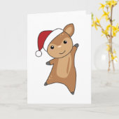 鹿のクリスマスシカ冬の動物 カード (黄色い花)