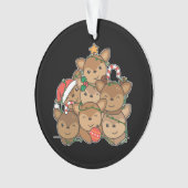 鹿のクリスマスツリーおもしろい動物のクリスマス装飾品 オーナメント (正面)