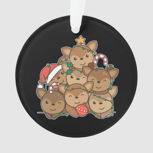 鹿のクリスマスツリーおもしろい動物のクリスマス装飾品 オーナメント (正面)