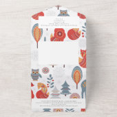 鹿のクリスマスツリーパーソナライズされたすべて1枚のカード オールインワン招待状 (外側)