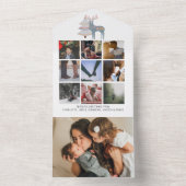 鹿のクリスマスツリーパーソナライズされたすべて1枚のカード オールインワン招待状 (内側)