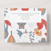 鹿のクリスマスツリーパーソナライズされたすべて1枚のカード オールインワン招待状 (裏面)