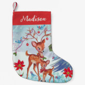 鹿のクリスマスバード |クリスマスストッキング スモールクリスマスストッキング (正面)