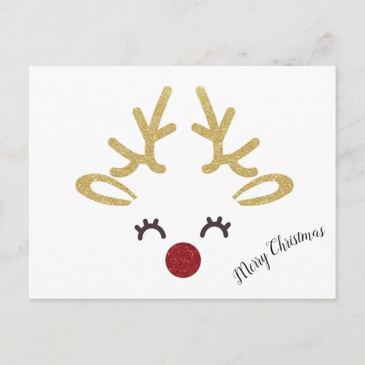 鹿のクリスマスポストカード ポストカード (正面)