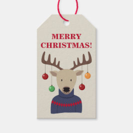 鹿のクリスマス ギフトタグ