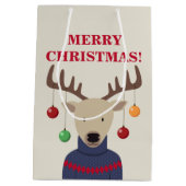 鹿のクリスマス ミディアムペーパーバッグ (裏面)