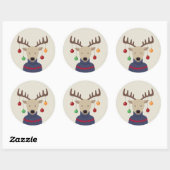 鹿のクリスマス ラウンドシール (シート)