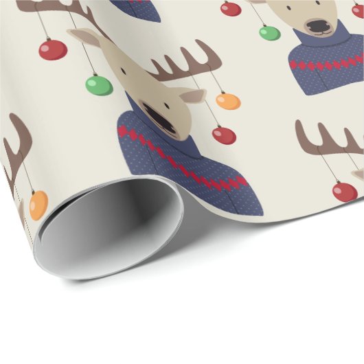 鹿のクリスマス ラッピングペーパー (ロールコーナー)