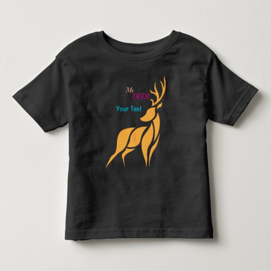 鹿のグラフィック - 田舎風の森スタイル トドラーTシャツ (正面)