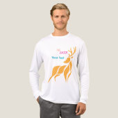 鹿のグラフィック - 田舎風の森スタイル トライブレンドTシャツ (正面全体)