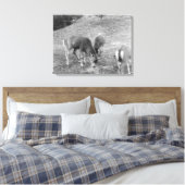 鹿のグループ熱い春写真 キャンバスプリント (インサイチュ (寝室))