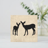 鹿のシルエットヴィンテージ動物の鹿アートワーク シーズンカード (スタンド正面)