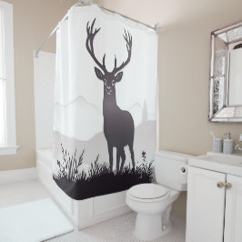 鹿のシルエット シャワーカーテン