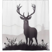 鹿のシルエット シャワーカーテン (正面)