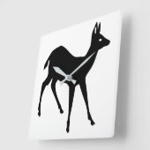 鹿のシルエット スクエア壁時計 (傾斜)