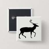 鹿のシルエット 缶バッジ (正面&裏面)
