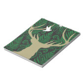 鹿のシルエット、鳩のシルエット、星の影 ノートパッド (回転)