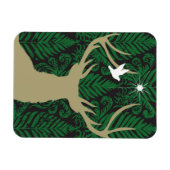 鹿のシルエット、鳩のシルエット、星の影 マグネット (横)