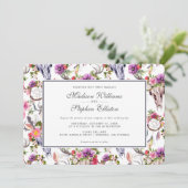 鹿のスカル、花とドリームキャッチャー結婚- s 招待状 (スタンド正面)