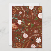 鹿のテラコッタ フローラル ラスティック エレガント モダン サビ 招待状 (裏面)
